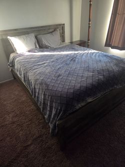 Queen Bed frame and mattress