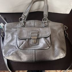 COACH POPPY ROCKER LEATHER SATCHEL