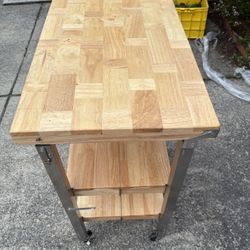 Bamboo Butcher Block Cart