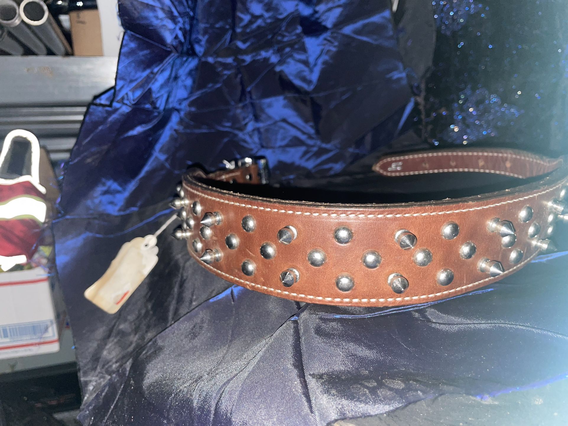 Leather Dog Collar Spiked 