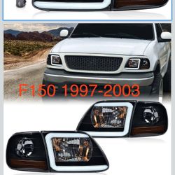 Set Of Headlights And Cover Lights With Drl Lights White 
