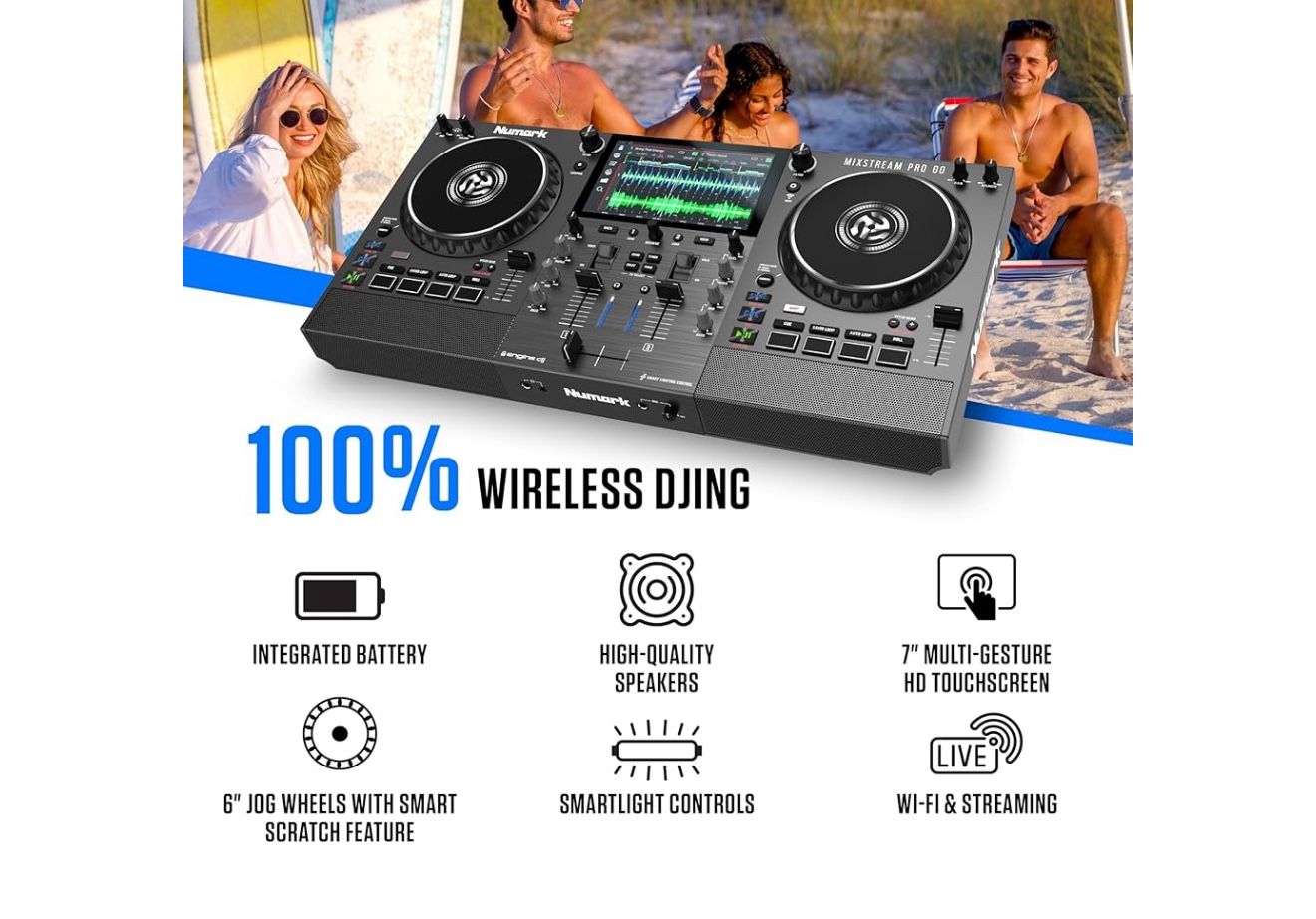 JBL EON 715 PAIR & NUMARK MIXSTREAM PRO GO PORTABLE DJ CONTROLLER W/ BATTERY