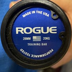 ROGUE 28MN  (7 FOOT) TRAINING BAR-STAINLESS STEEL / BLACK (USED ONCE)