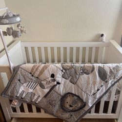 White crib w/ drawer 