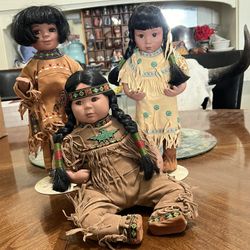 Porcelain Native American Dolls