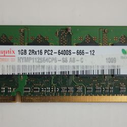 Hynix 1GB PC2 -6400 DR2 800Mhz Laptop Memory