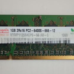 1GB PC2 -6400 DR2 800Mhz 