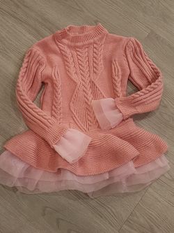 Mia Belle GIRLS-Cable Knit Tutu Sweater
