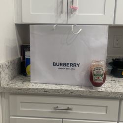 Paper Burberry  White Bag 