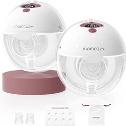 Momcozy M5 Lite - Portable Hands-Free Breast Pump, DoubleFit Flange for Baby-Like Comfort, 3 Modes and 9 Suction Levels, No Flange Insert or Hard Case