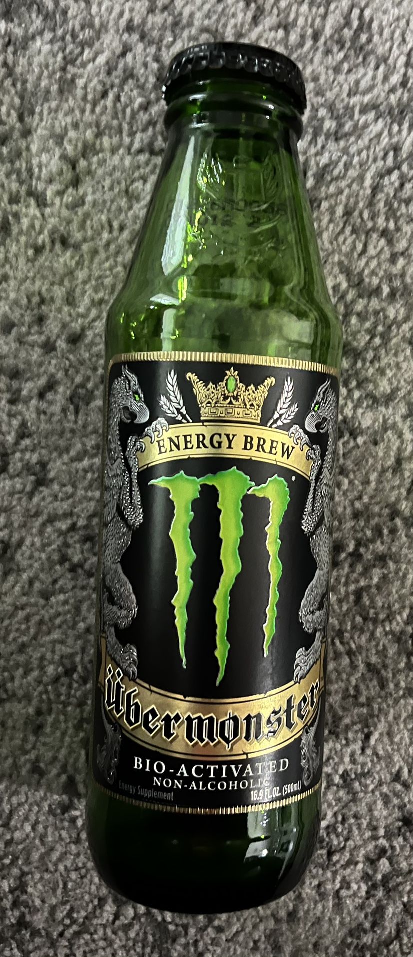Monster Energy Brew Ubermonster Bio Activated Non Alcoholic Glass Bottle Opened