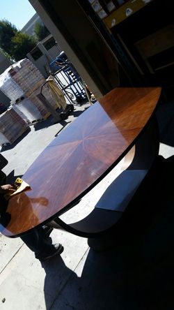 Oval shaped table real wood