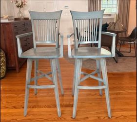 Set of 2 Jordan’s Furniture bar-height swivel chairs