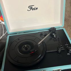 blue record player