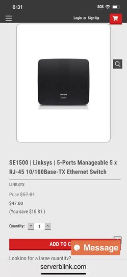 CISCO Linksys SE1500 5 -Port fast ethernet switch