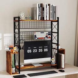 3 Tier Desktop Hutch Bookshelf