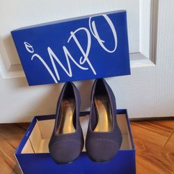 Ladies Wedge Pumps Dark Blue Size 8.5