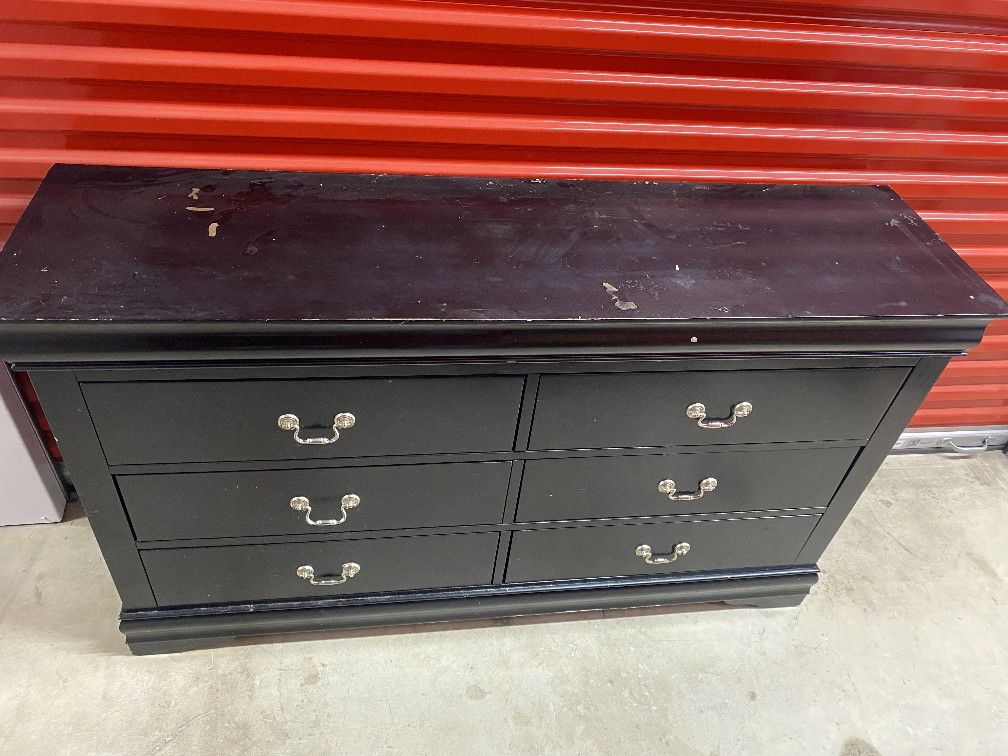 Black Dresser With 6 Drawers