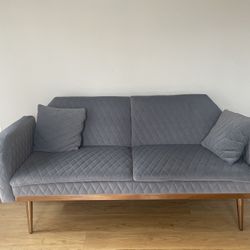 Grey Sofa bed With Rose Gold Rim