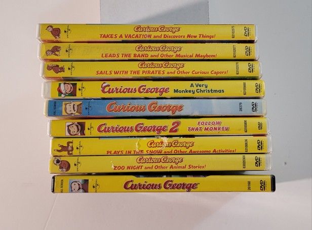 Curious George DVDs (9) Nine