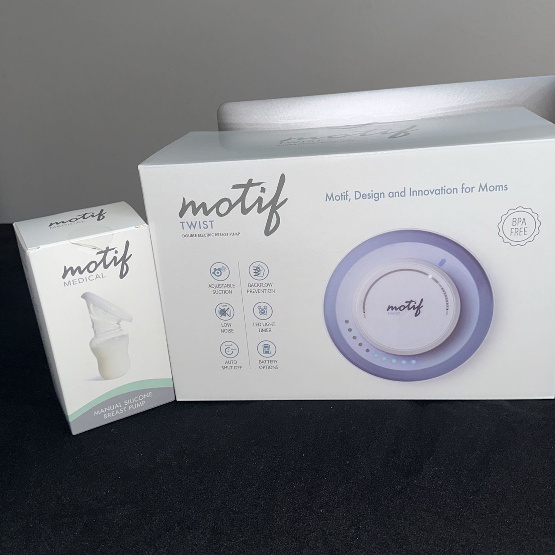 Motif Twist Breast pump with Manual Silicone Breast Pump