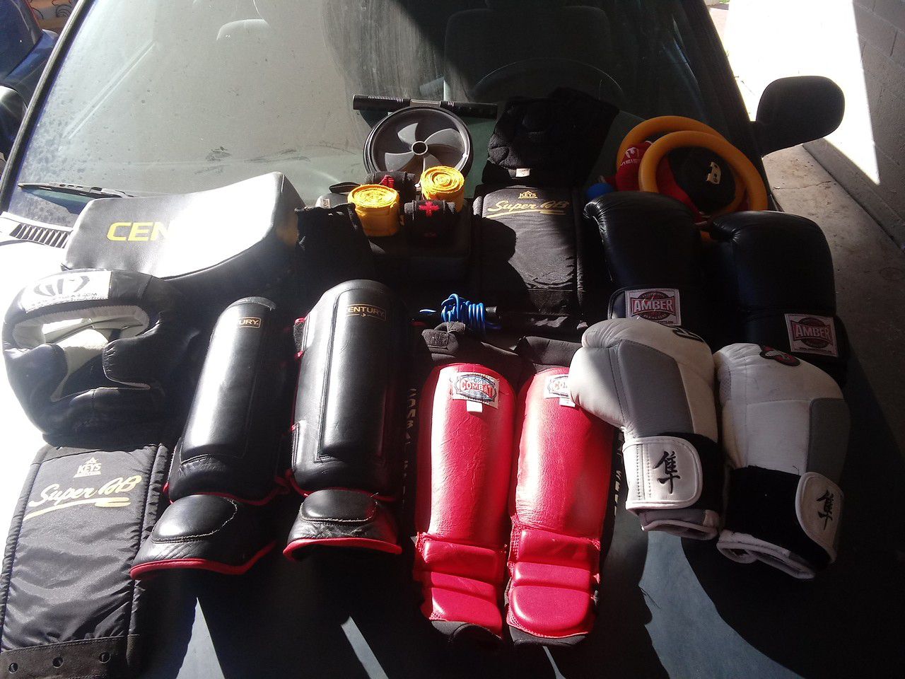 Various kickboxing gear