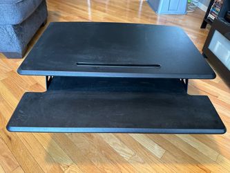 Adjustable desktop riser wooden black 25 x 30