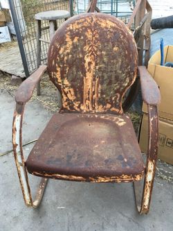 Antique metal garden chair