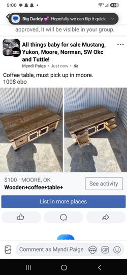 Wooden coffee table