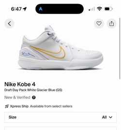 Kobe 4 draft day pack GS 5.5y