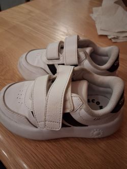 Kids White Velcro Sneakers