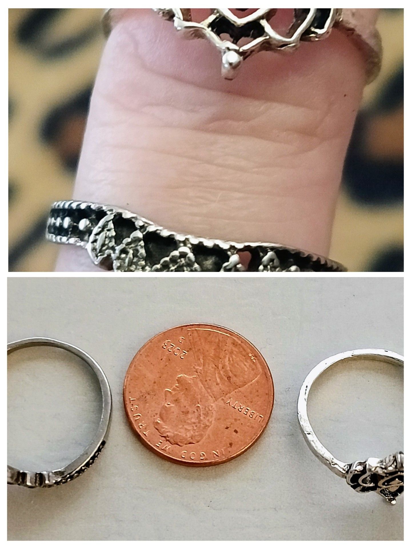 Mini silver rings set for $10.