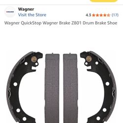 New Set (pair)  Wagner Drum Brake Shoes Corolla 2003-2008