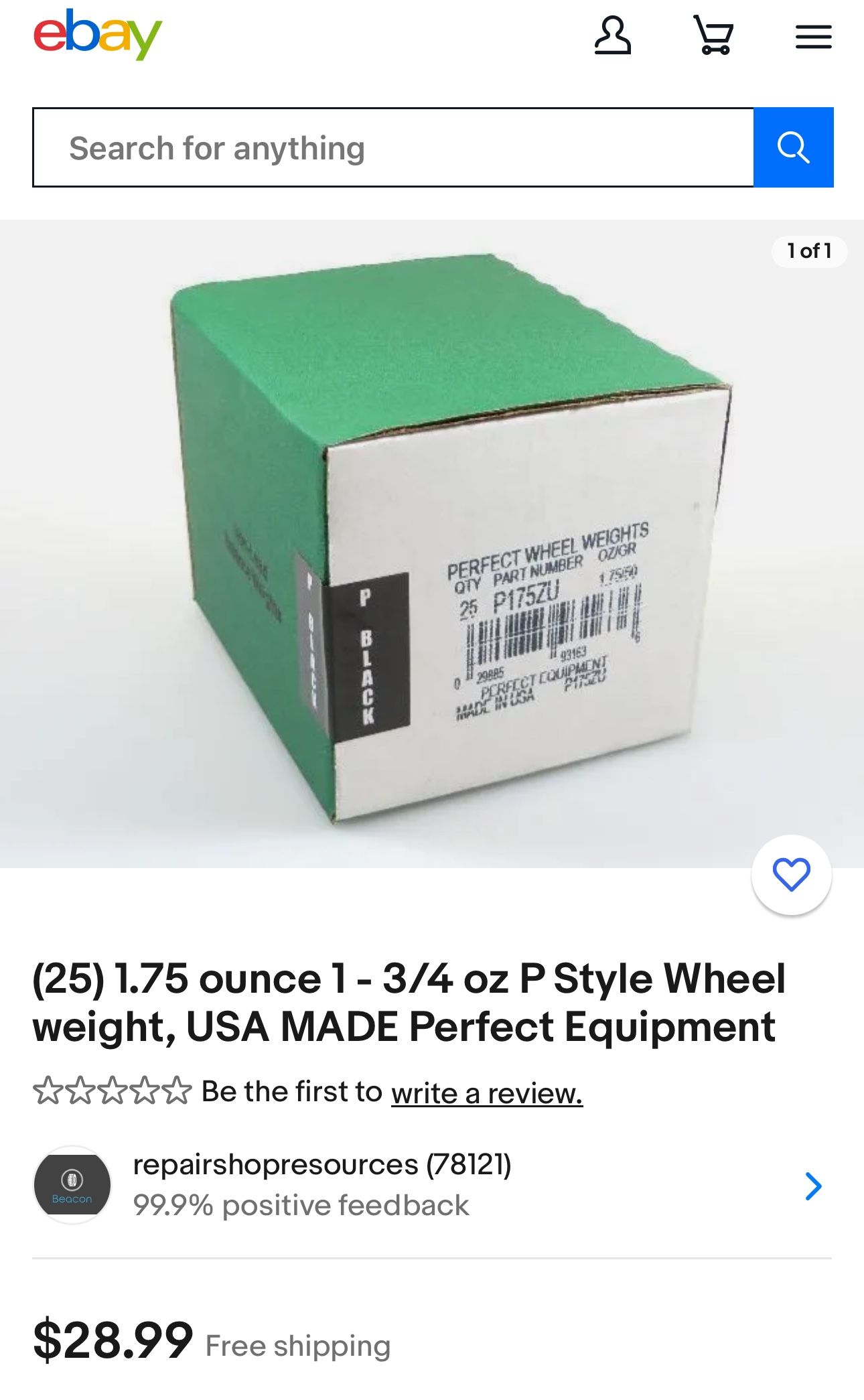 1.75 Ounce 1 - 3/4 Oz P Style Wheel Weight For Sale In Phoenix, AZ - Foto 14