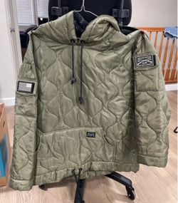 Grunt Style Quilted Pullover Hoodie Jacket