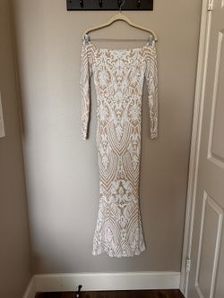 Long White Sequin Dress