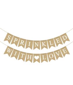 Burlap Sprinkled With Love Banner