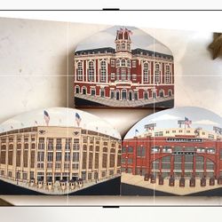 Ron Edelheiser Wood Plaque Baseball Stadiums- $15 ea or $40 for all   Yankee Stadium - New York  Shribe Park / Connie Mack - Philly Old Comisky Park -