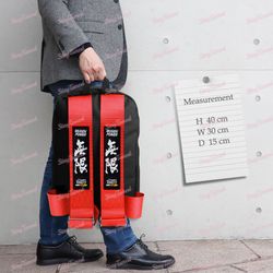 Mugen Power Red Harness Adjustable Shoulder Straps JDM Recaro Racing Backpack -(1-BP-RECARO-B-MUG-RDS