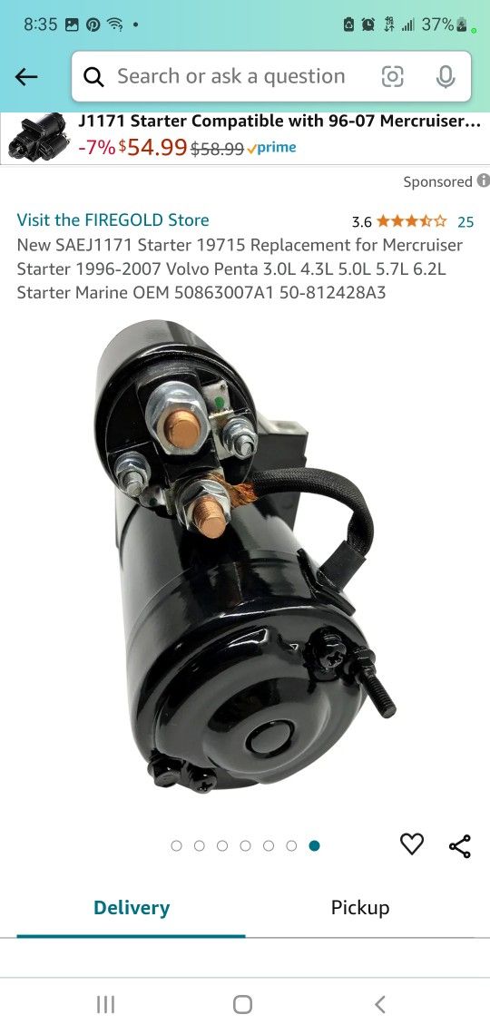 Mercruiser Boat Starter VOLVO PENTA