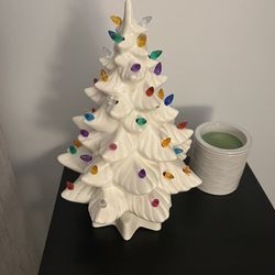 Antique Ceramic Musical Christmas Tree