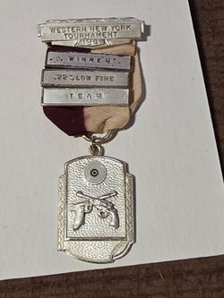 New York 1941 Shooting Medal Western NY Tournament  .22 Slow Fire Winner