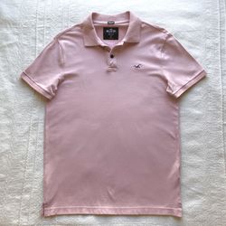 Men’s pink hollister Polo (only Worn Once)