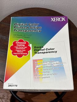 Transparencies, Digital Color Xerox, 8.½"x11"~100 Sheets with Stripe