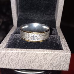 Must Pick Up Men's Cross Band Ring Size 8 Or 9 Not too sure And Not Sure What Kind Of Sliver 