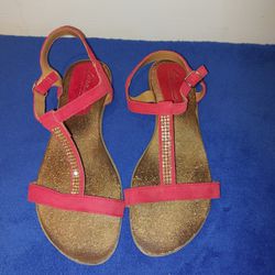 VERA PELLE LARA COLLECTION PINK SANDALS WITH DIAMENTES- WORN ONCE!  