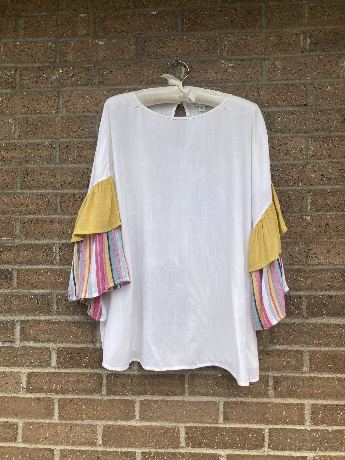 Top with cascading Sleeves, Plus Size, 1XL