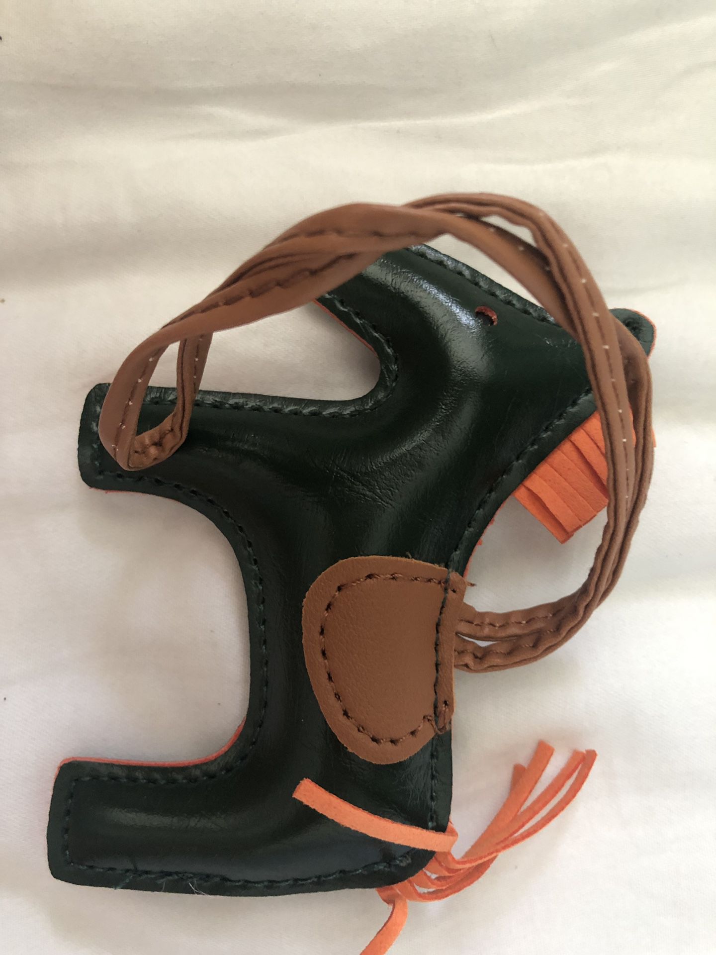 Green and orange horse purse/handbag charm