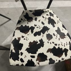2 Animal Print Black White Silver Back Chairs 