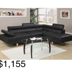 Gorgeous Black Elegant Sectional 